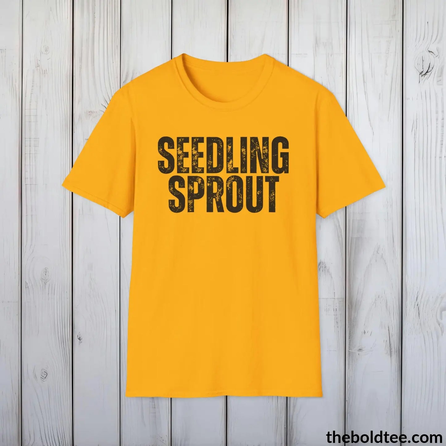 T-Shirt Gold / S SEEDLING SPROUT Gardening Tee - Soft & Strong Cotton Crewneck Unisex T-Shirt - 8 Trendy Colors