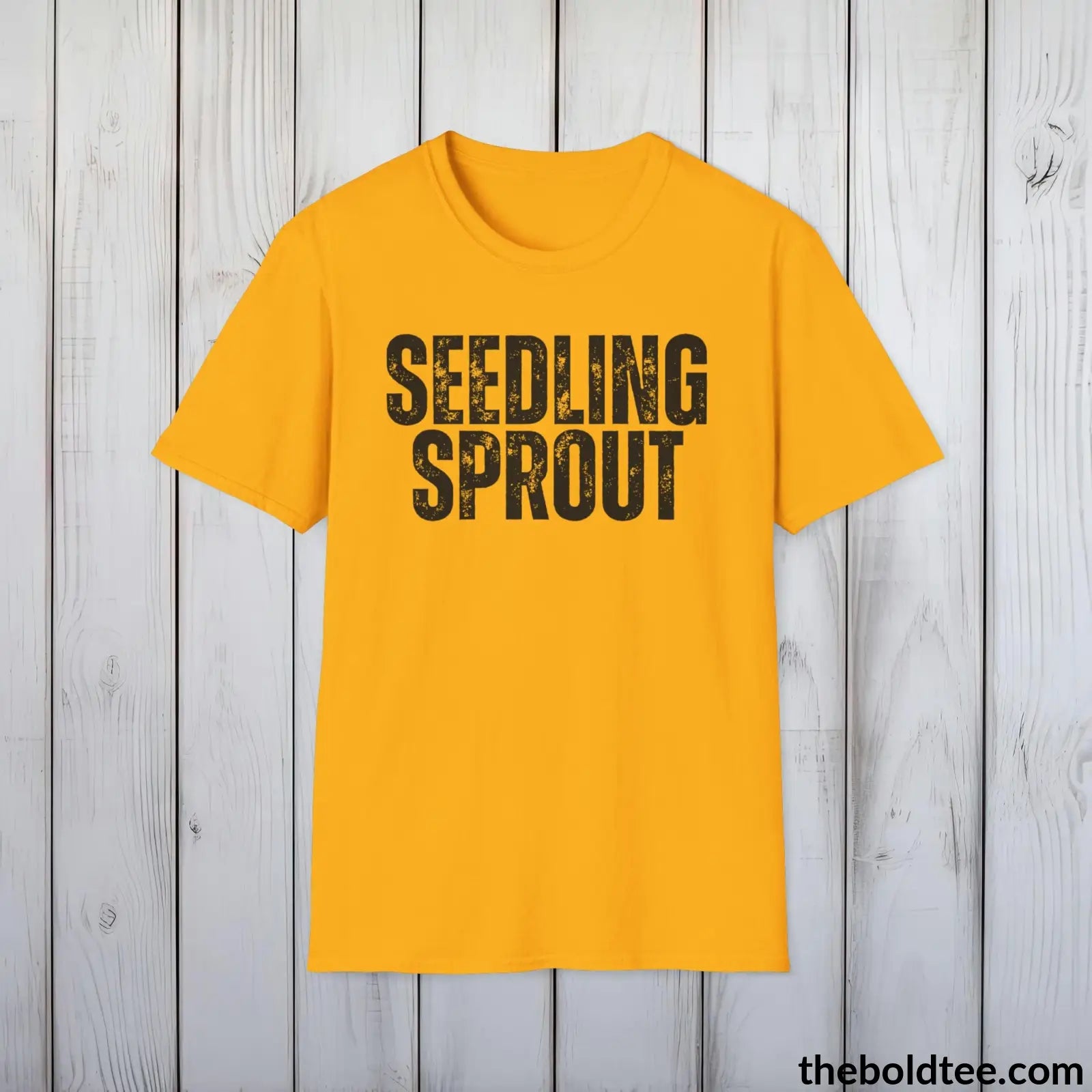 T-Shirt Gold / S SEEDLING SPROUT Gardening Tee - Soft & Strong Cotton Crewneck Unisex T-Shirt - 8 Trendy Colors