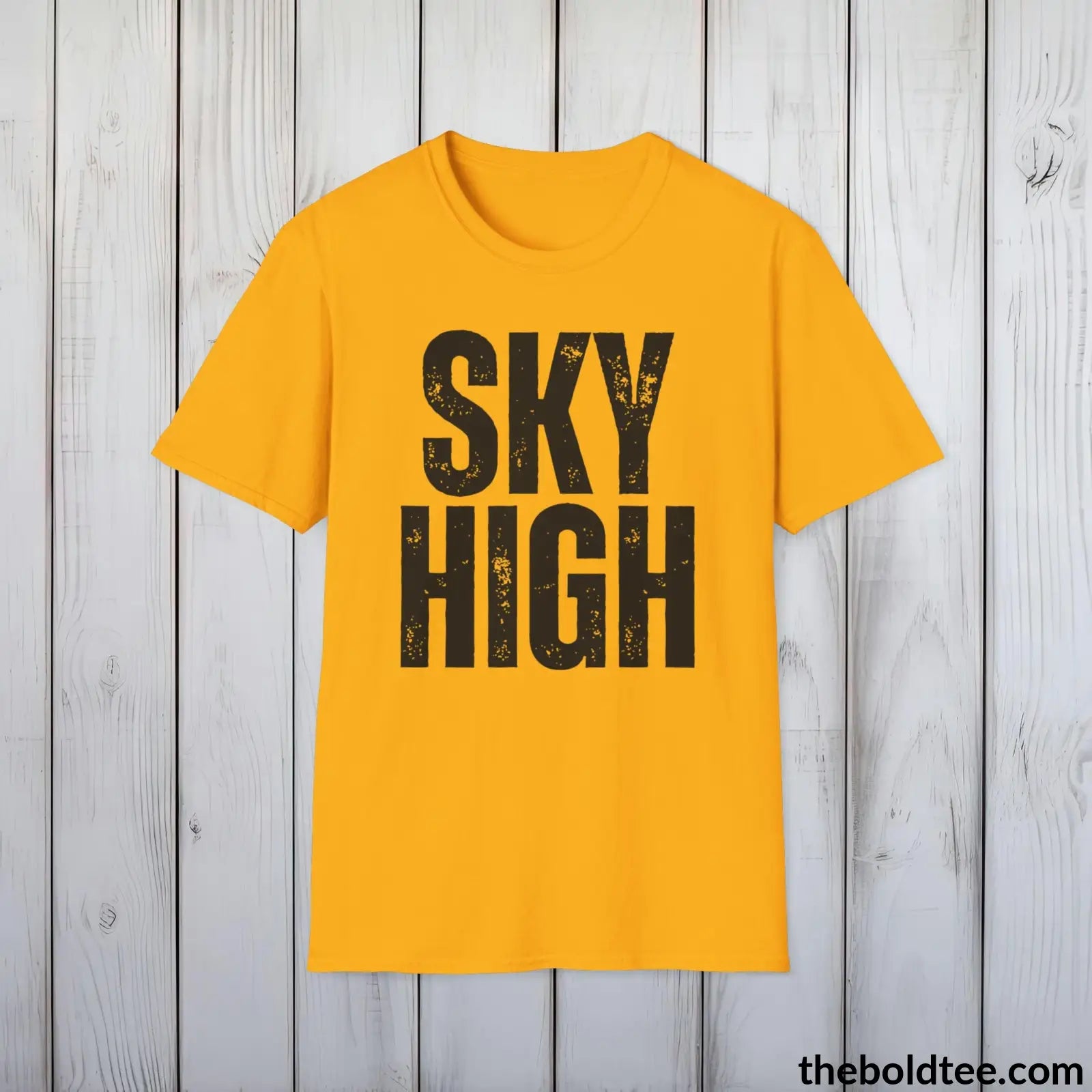 T-Shirt Gold / S SKY HIGH Basketball Tee - Sustainable & Soft Cotton Crewneck Unisex T-Shirt - 9 Bold Colors