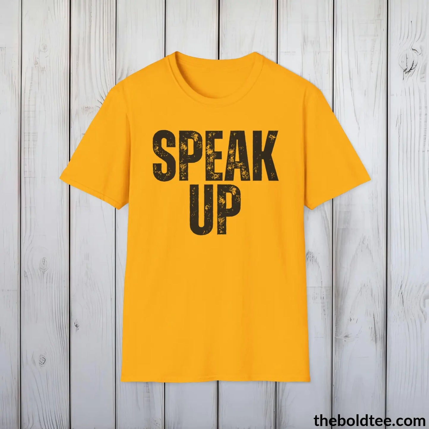 T-Shirt Gold / S SPEAK UP Mental Health Awareness Tee - Soft Cotton Crewneck Unisex T-Shirt - 8 Trendy Colors