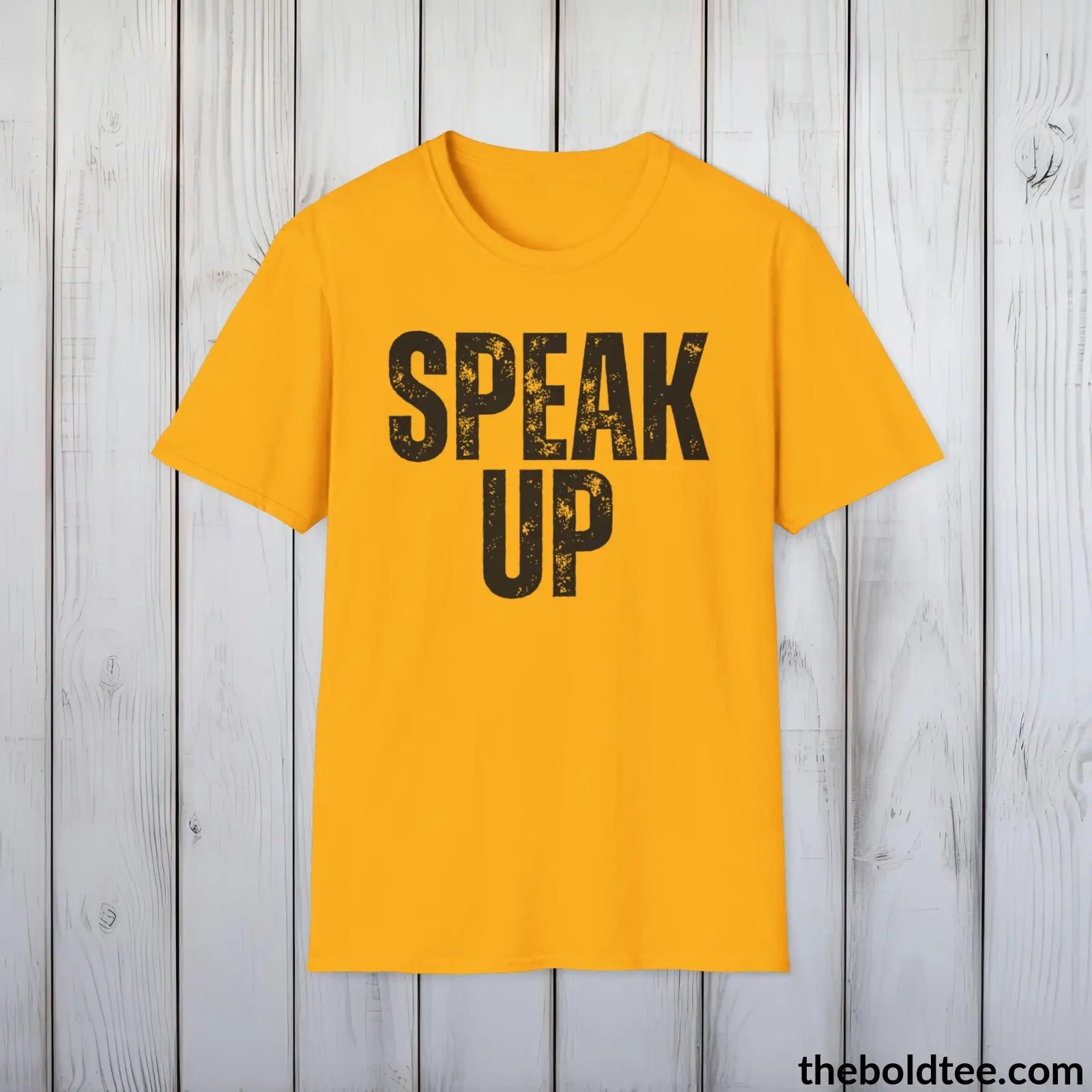 T-Shirt Gold / S SPEAK UP Mental Health Awareness Tee - Soft Cotton Crewneck Unisex T-Shirt - 8 Trendy Colors