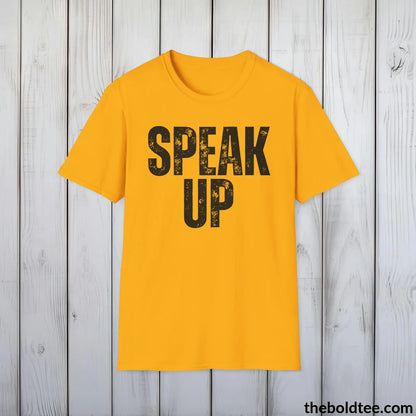 T-Shirt Gold / S SPEAK UP Mental Health Awareness Tee - Soft Cotton Crewneck Unisex T-Shirt - 8 Trendy Colors