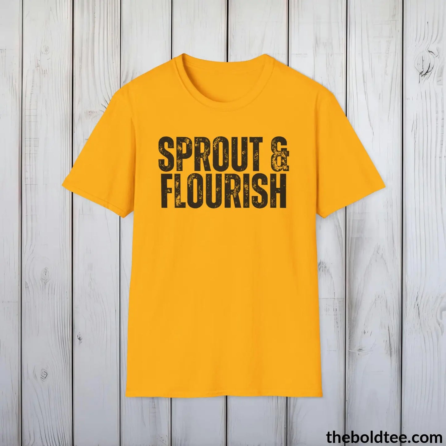 T-Shirt Gold / S SPROUT & FLOURISH Gardening Tee - Soft & Strong Cotton Crewneck Unisex T-Shirt - 8 Trendy Colors