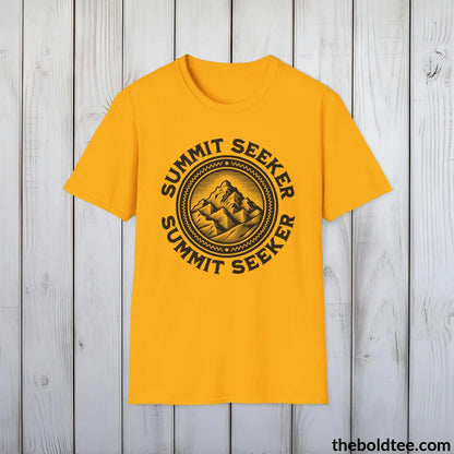 T-Shirt Gold / S SUMMIT SEEKER Hiking Tee - Sustainable & Soft Cotton Crewneck Unisex T-Shirt - 8 Trendy Colors