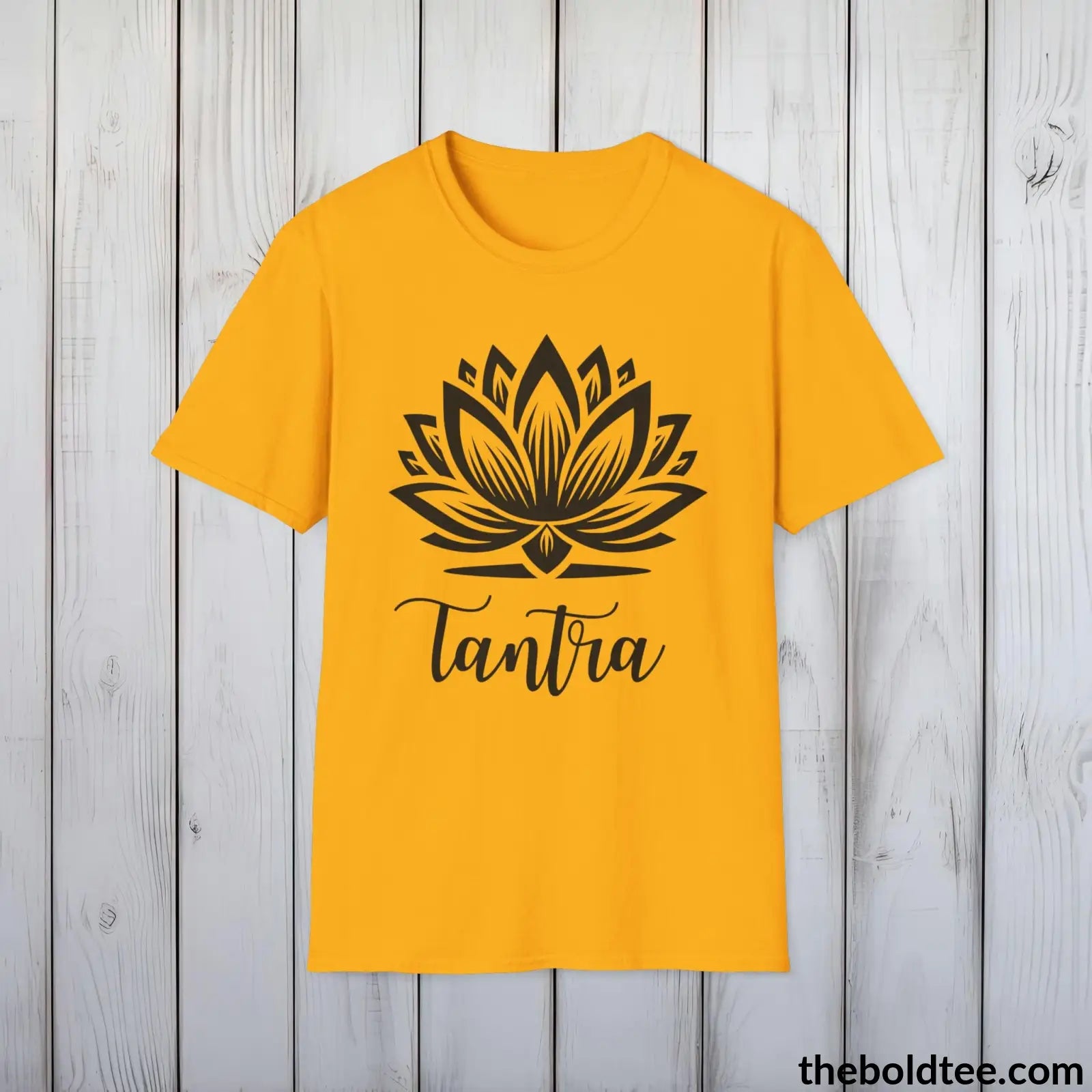 T-Shirt Gold / S Tantra Yoga Tee - Sustainable & Soft Cotton Crewneck Unisex T-Shirt - 9 Bold Colors