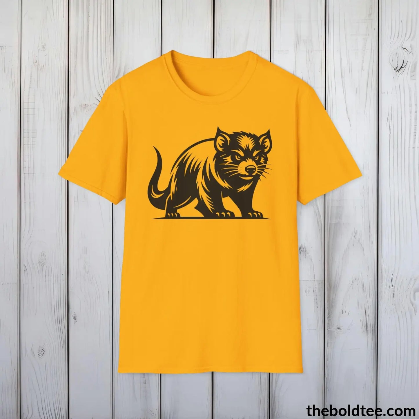 T-Shirt Gold / S Tazmanian Devil Tee - Casual, Sustainable & Soft Cotton Crewneck Unisex T-Shirt - 9 Bold Colors