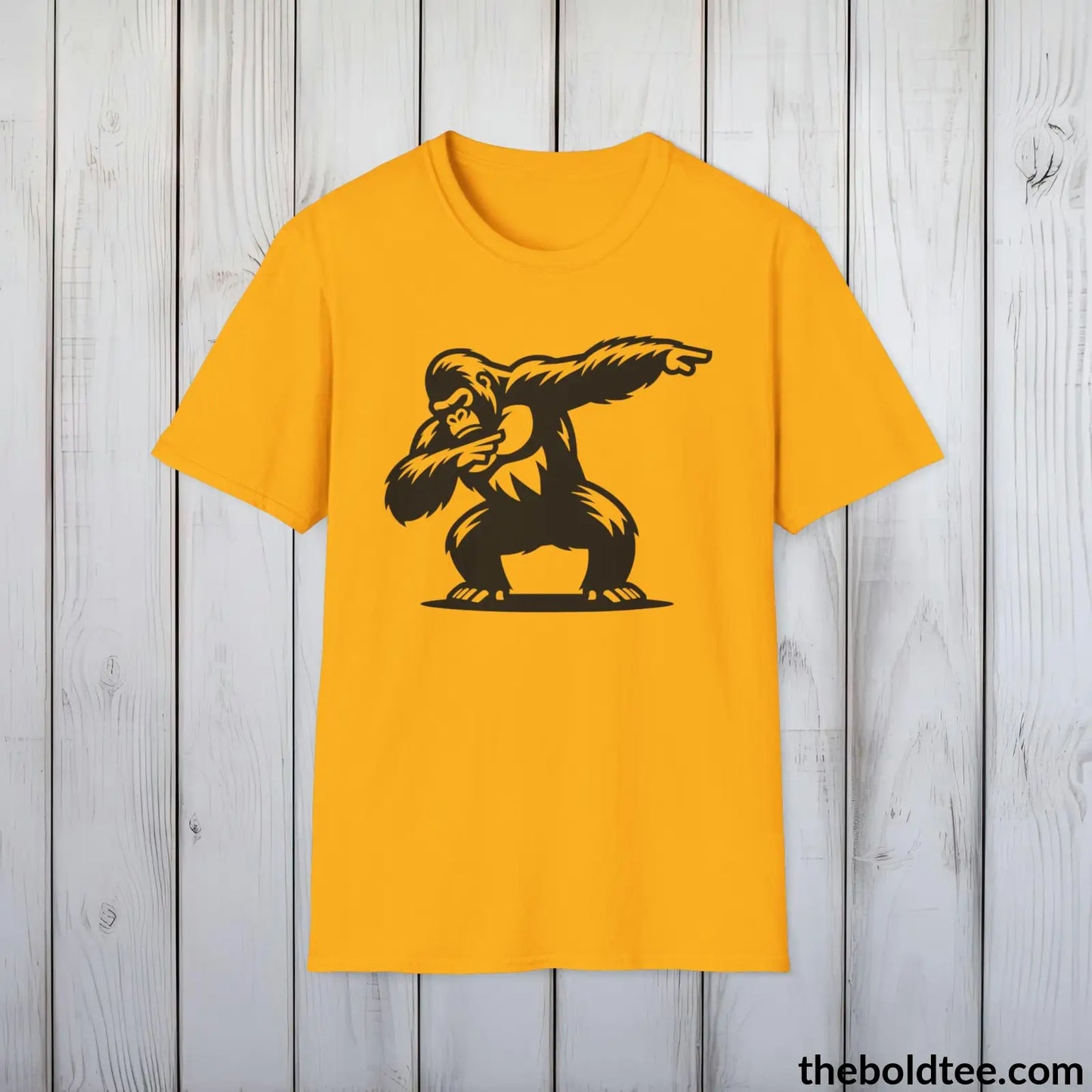 T-Shirt Gold / S The Bold Gorilla Dap Tee - Casual, Sustainable & Soft Cotton Crewneck Unisex T-Shirt - in 9 Bold Colors