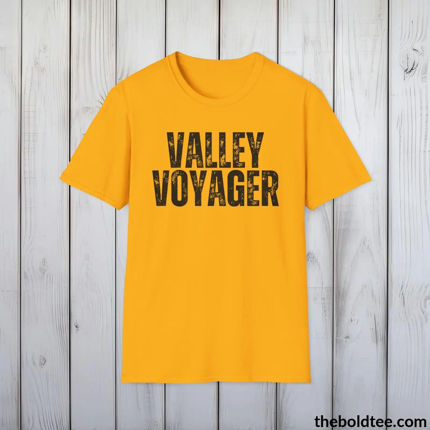 T-Shirt Gold / S VALLEY VOYAGER Hiking Tee - Sustainable & Soft Cotton Crewneck Unisex T-Shirt - 8 Trendy Colors