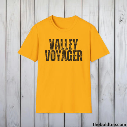 T-Shirt Gold / S VALLEY VOYAGER Hiking Tee - Sustainable & Soft Cotton Crewneck Unisex T-Shirt - 8 Trendy Colors