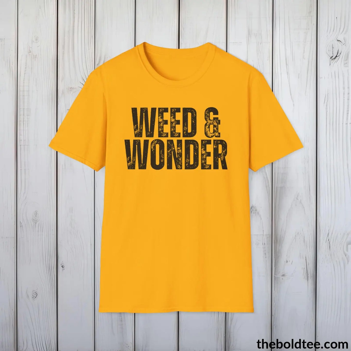 T-Shirt Gold / S WEED & WONDER Gardening Tee - Soft & Strong Cotton Crewneck Unisex T-Shirt - 8 Trendy Colors