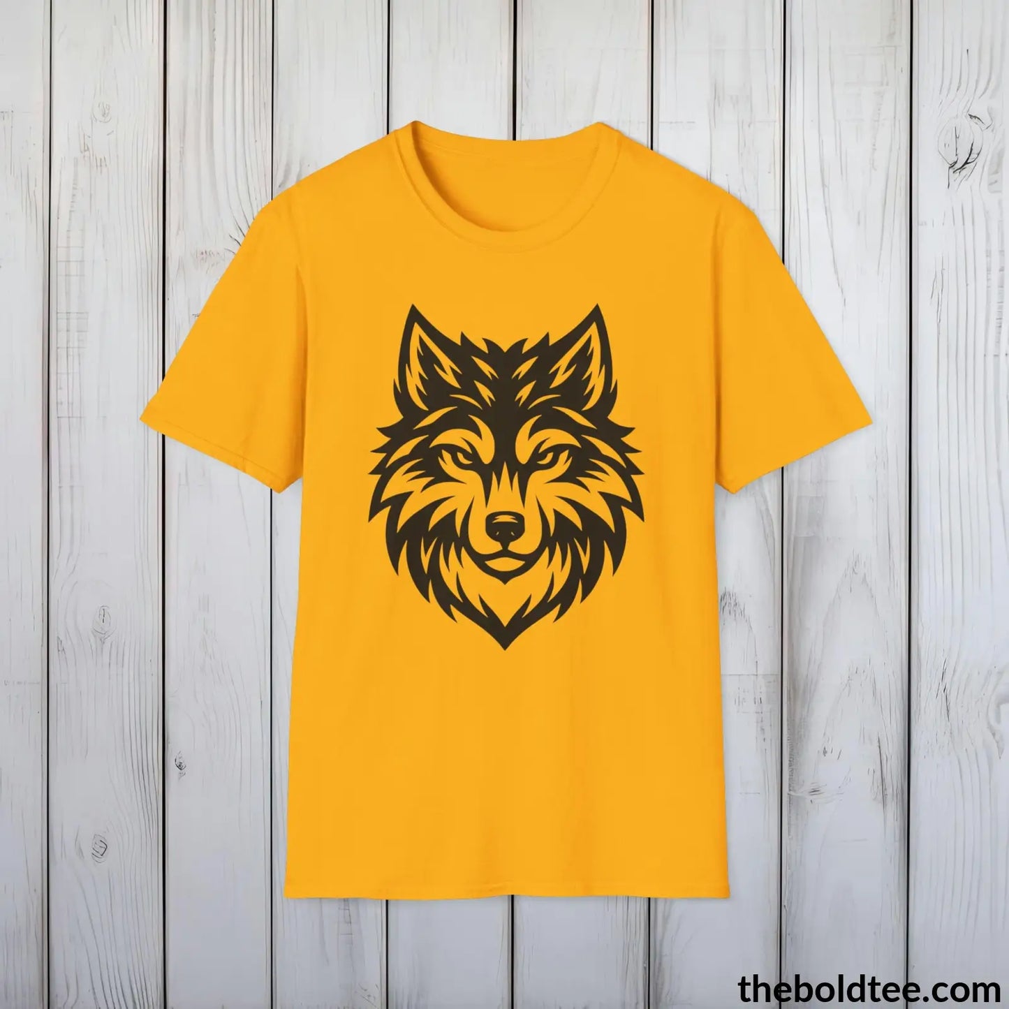 T-Shirt Gold / S Wolf Tee - Casual, Sustainable & Soft Cotton Crewneck Unisex T-Shirt - in 9 Bold Colors