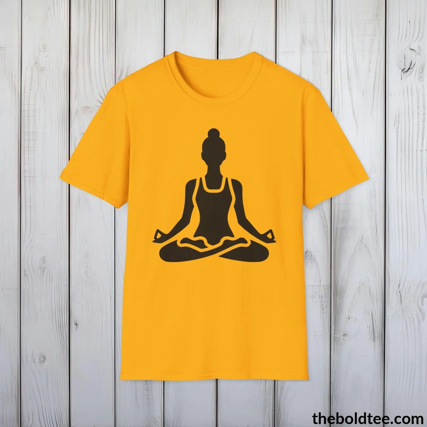 T-Shirt Gold / S Yoga Tee - Sustainable & Soft Cotton Crewneck Unisex T-Shirt - 9 Bold Colors