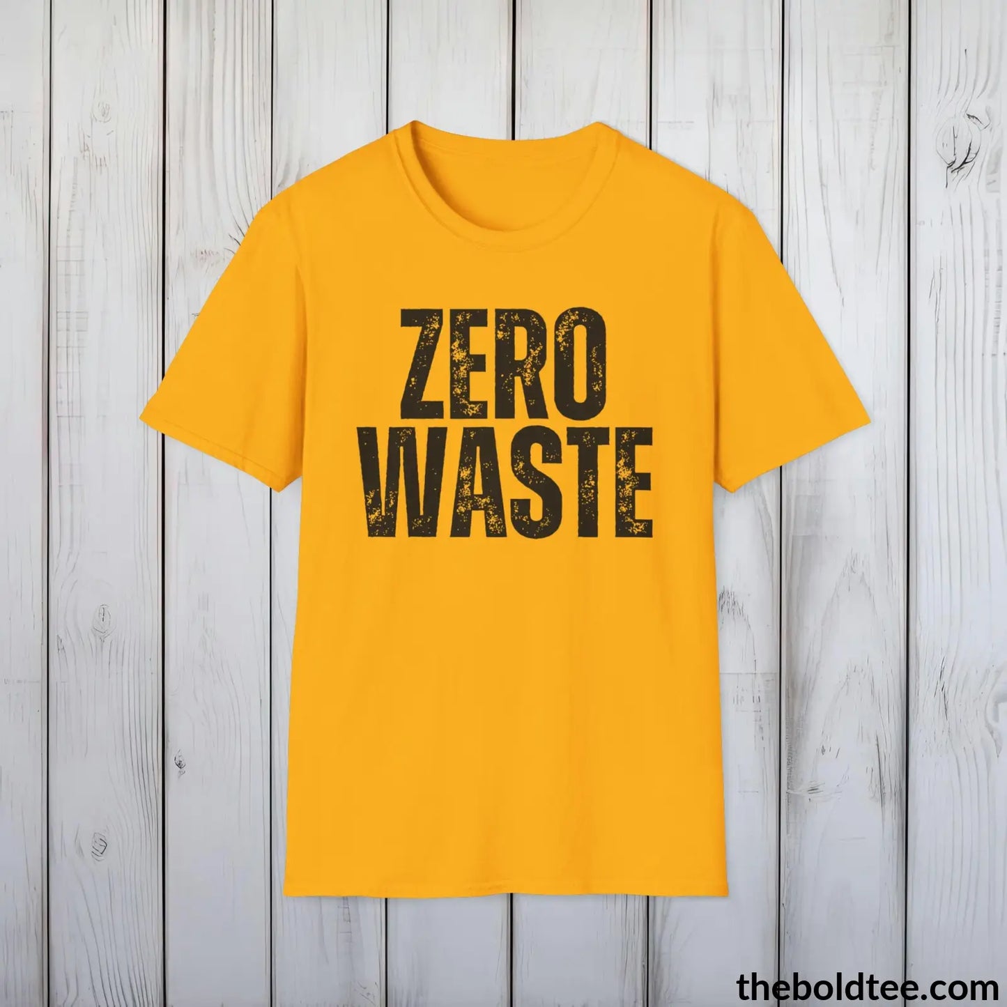 T-Shirt Gold / S ZERO WASTE Tee - Casual, Sustainable & Soft Cotton Crewneck Unisex T-Shirt - 9 Bold Colors