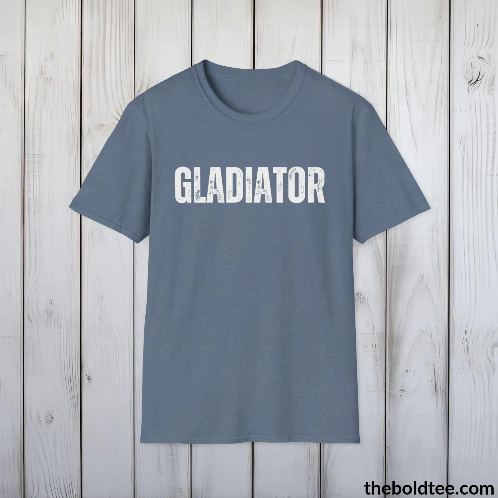 T-Shirt Heather Indigo / S GLADIATOR Tee - Bold Urbnan Cotton T-Shirt - 9 Epic Colors Available