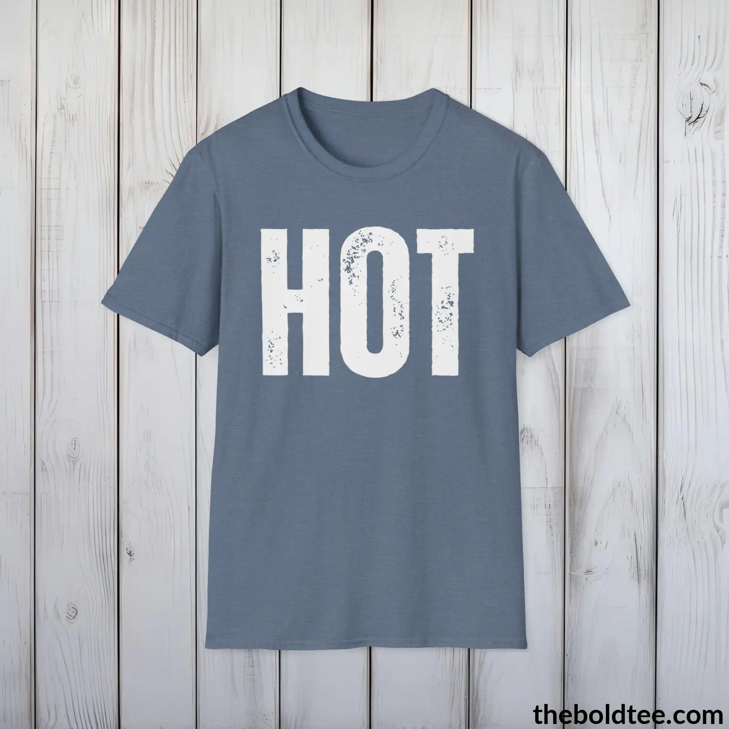 T-Shirt Heather Indigo / S HOT Tee - Bold Urbnan Cotton T-Shirt - 9 Epic Colors Available