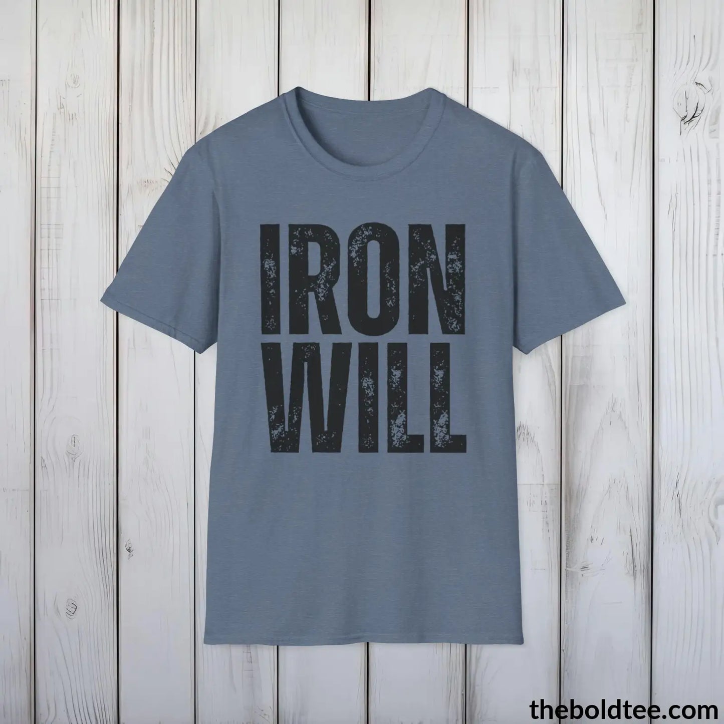 T-Shirt Heather Indigo / S IRON WILL Military Tee - Strong & Versatile Cotton Crewneck T-Shirt - 9 Bold Colors