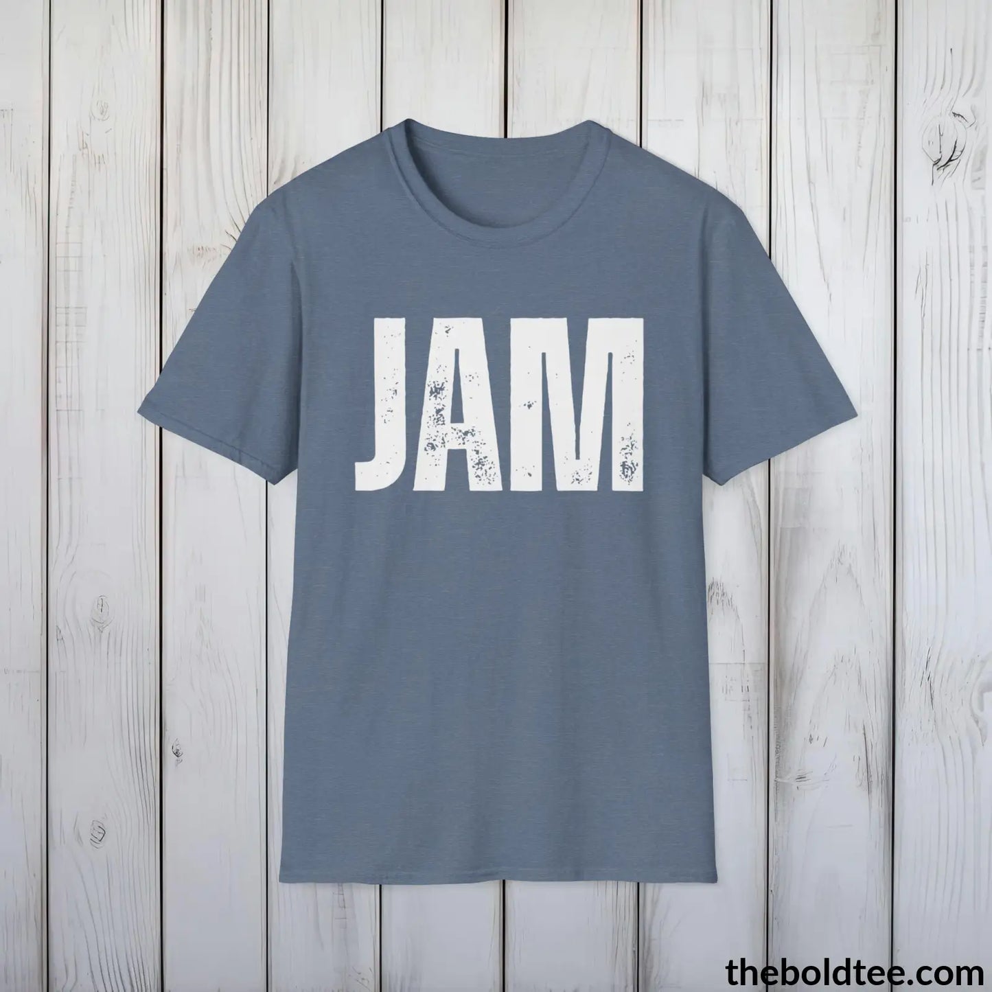 T-Shirt Heather Indigo / S JAM Tee - Bold Urbnan Cotton T-Shirt - 9 Epic Colors Available