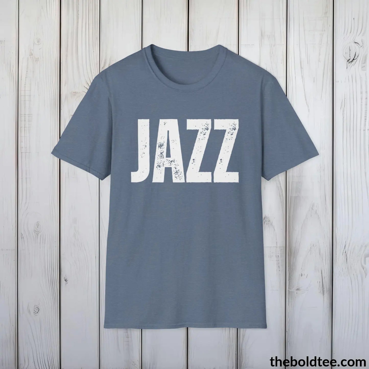 T-Shirt Heather Indigo / S JAZZ Tee - Bold Urbnan Cotton T-Shirt - 9 Epic Colors Available