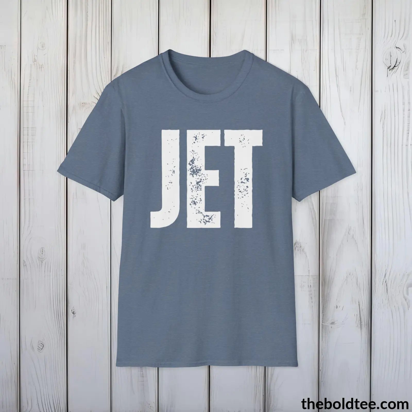 T-Shirt Heather Indigo / S JET Tee - Bold Urbnan Cotton T-Shirt - 9 Epic Colors Available