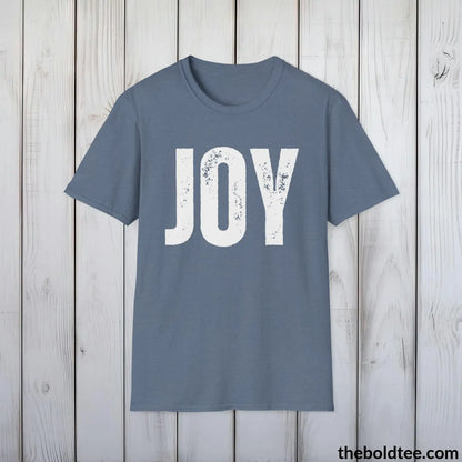 T-Shirt Heather Indigo / S JOY Tee - Bold Urbnan Cotton T-Shirt - 9 Epic Colors Available