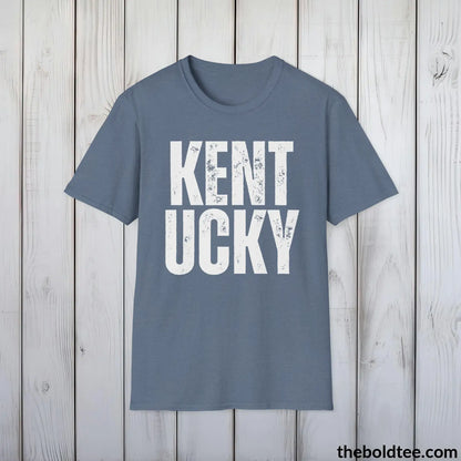 T-Shirt Heather Indigo / S KENTUCKY Tee - Casual, Sustainable & Soft Cotton Crewneck Unisex T-Shirt - 9 Bold Colors