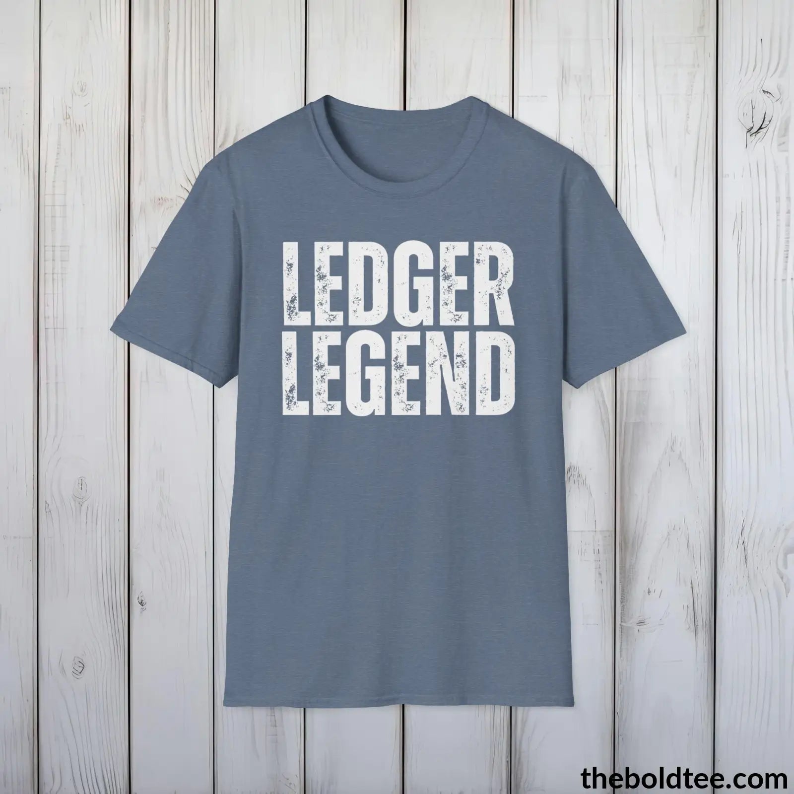 T-Shirt Heather Indigo / S LEDGER LEGEND Cryptocurrency Tee - Sustainable & Soft Cotton Crewneck Unisex T-Shirt - 9 Bold Colors