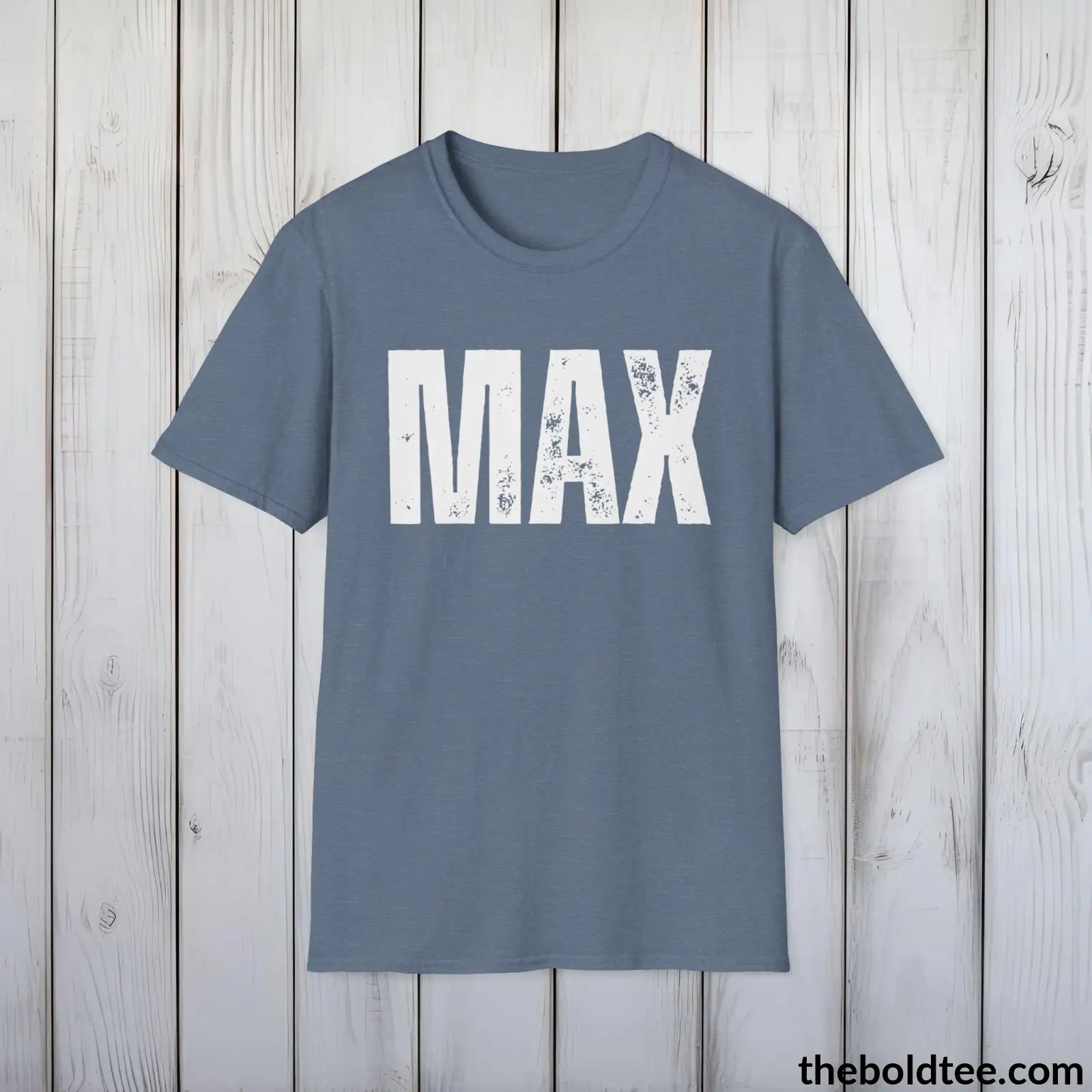 T-Shirt Heather Indigo / S MAX Tee - Bold Urbnan Cotton T-Shirt - 9 Epic Colors Available