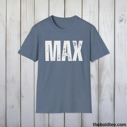 T-Shirt Heather Indigo / S MAX Tee - Bold Urbnan Cotton T-Shirt - 9 Epic Colors Available