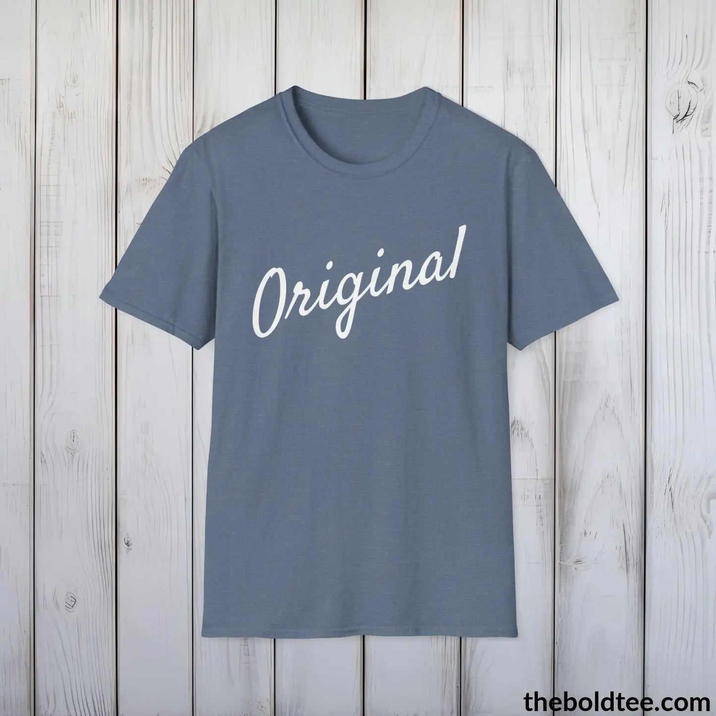 T-Shirt Heather Indigo / S Original Tee - Sustainable & Soft Cotton Crewneck Unisex T-Shirt - 9 Bold Colors