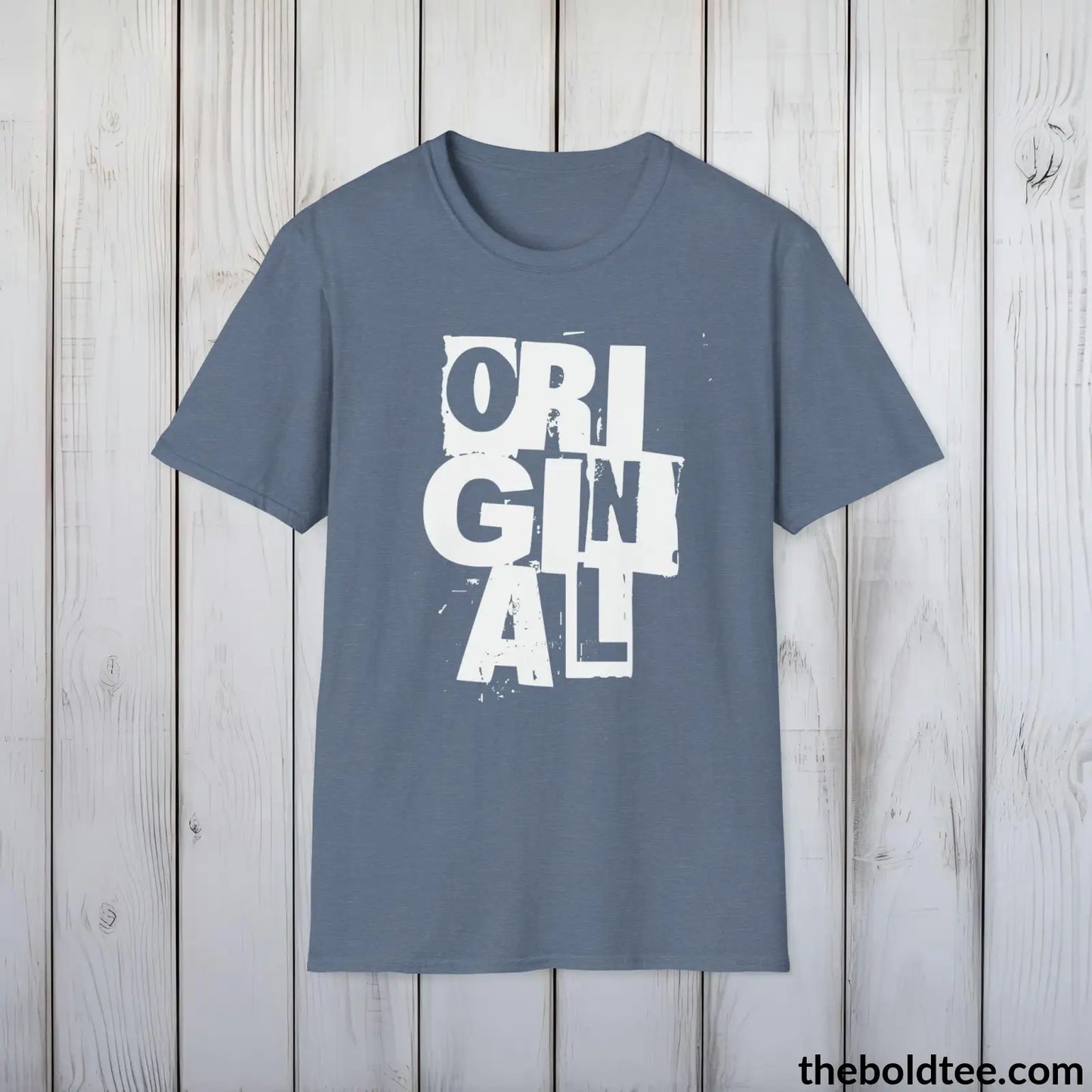 T-Shirt Heather Indigo / S Original Tee - Sustainable & Soft Cotton Crewneck Unisex T-Shirt - 9 Bold Colors