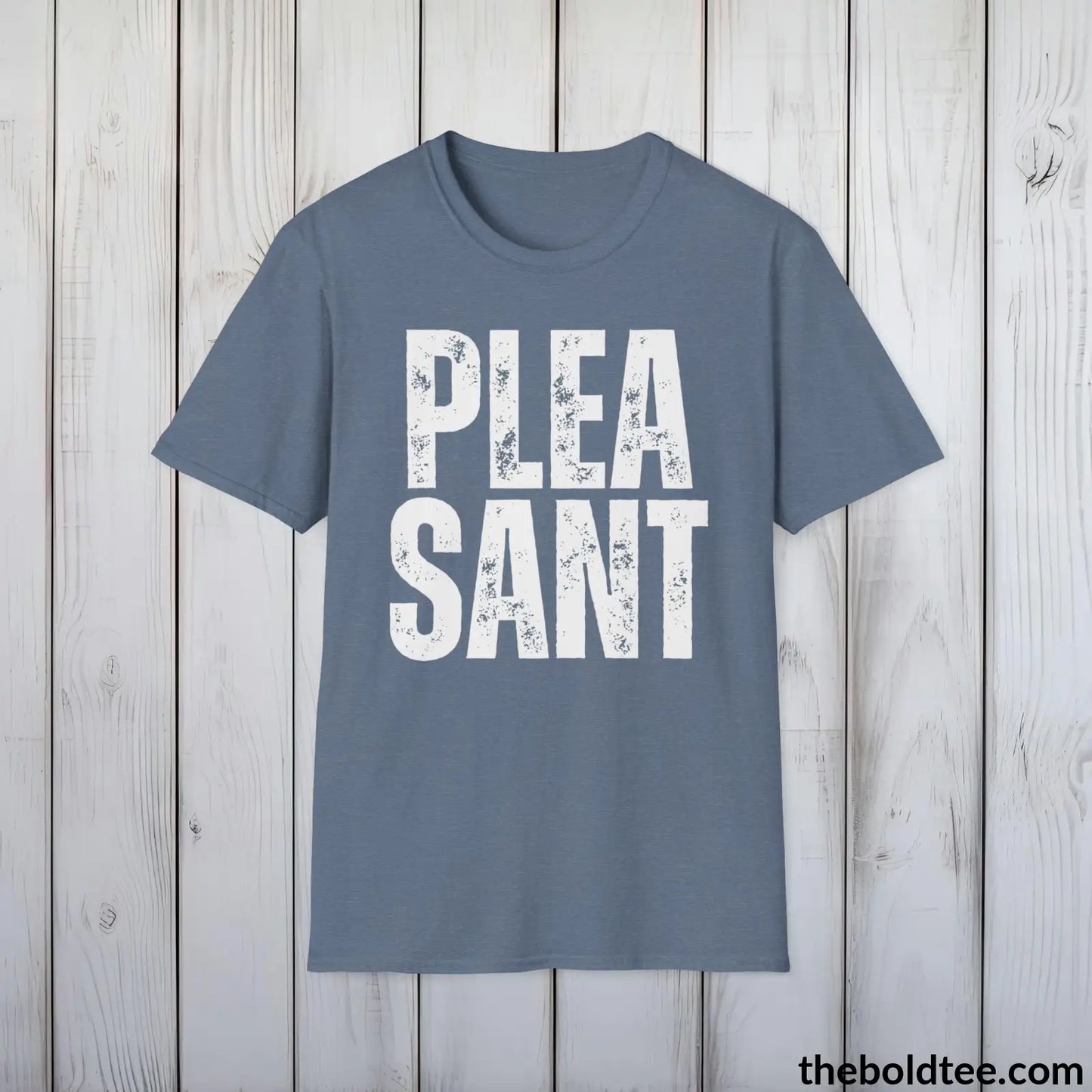 T-Shirt Heather Indigo / S PLEASANT Tee - Casual, Sustainable & Soft Cotton Crewneck Unisex T-Shirt - 9 Bold Colors