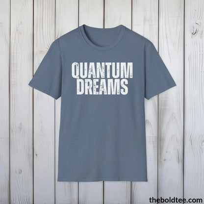 T-Shirt Heather Indigo / S QUANTUM DREAMS Space Tee - Casual, Sustainable & Soft Cotton Crewneck Unisex T-Shirt - 9 Bold Colors