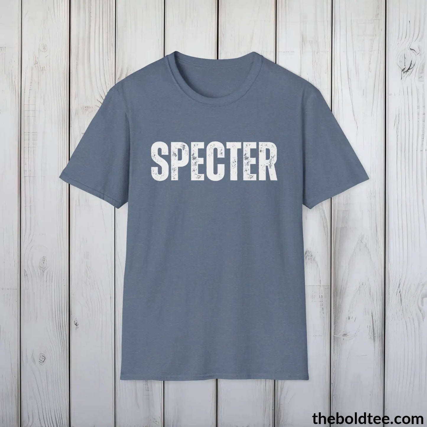 T-Shirt Heather Indigo / S SPECTER Tee - Bold Urbnan Cotton T-Shirt - 9 Epic Colors Available