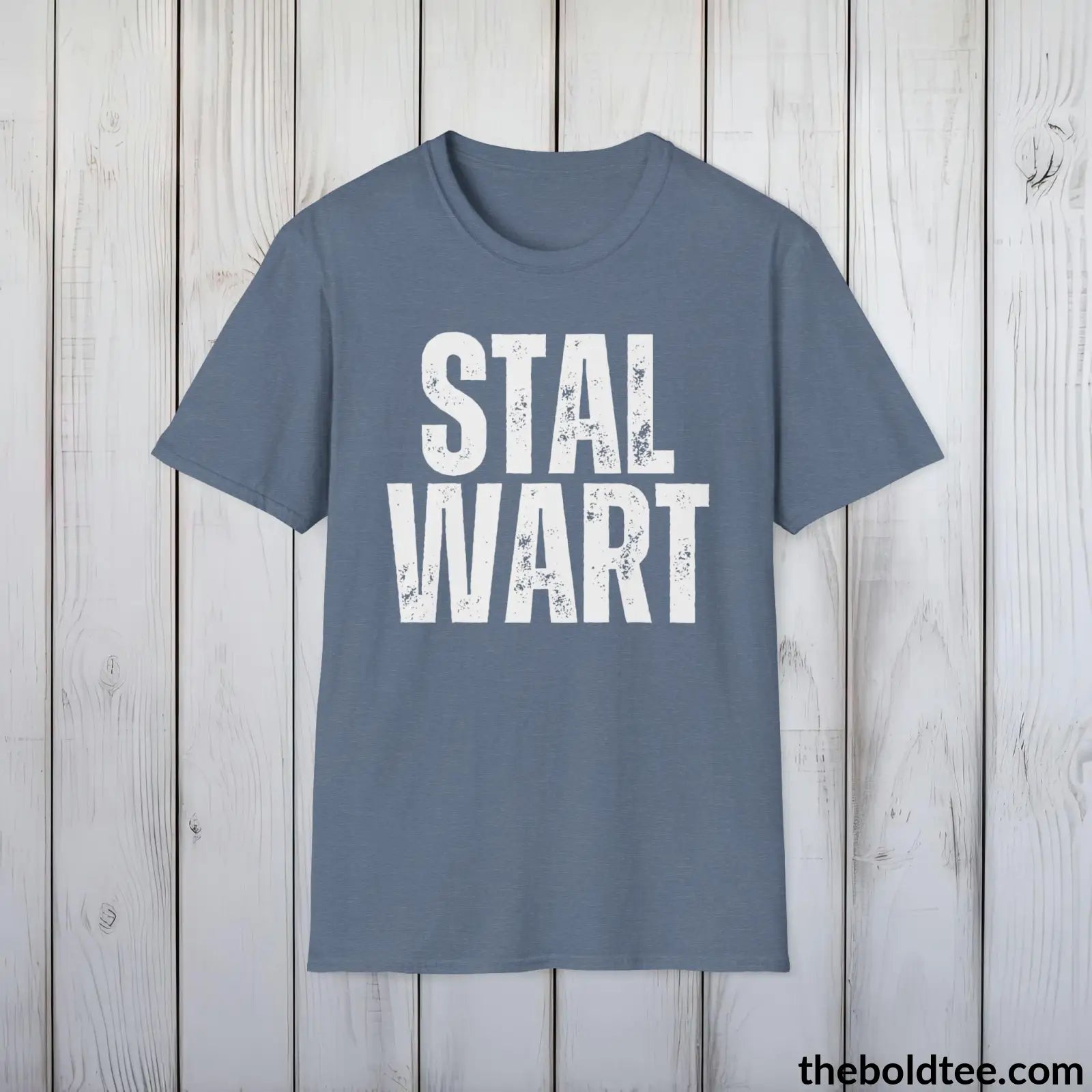 T-Shirt Heather Indigo / S STALWART Tee - Casual, Sustainable & Soft Cotton Crewneck Unisex T-Shirt - 9 Bold Colors