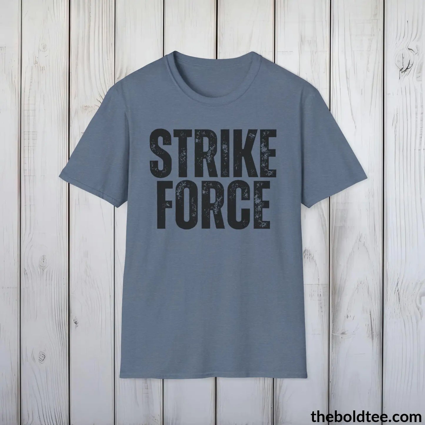 T-Shirt Heather Indigo / S STRIKE FORCE Military Tee - Strong & Versatile Cotton Crewneck T-Shirt - 9 Bold Colors