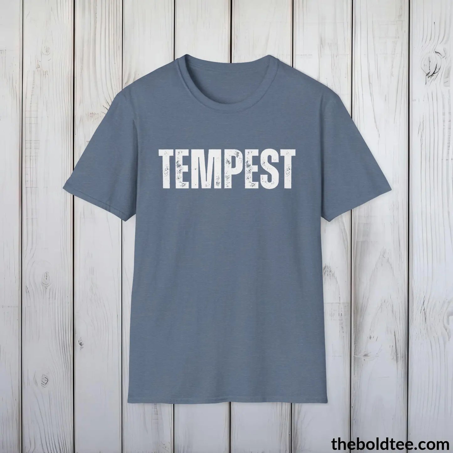 T-Shirt Heather Indigo / S TEMPEST Tee - Bold Urbnan Cotton T-Shirt - 9 Epic Colors Available