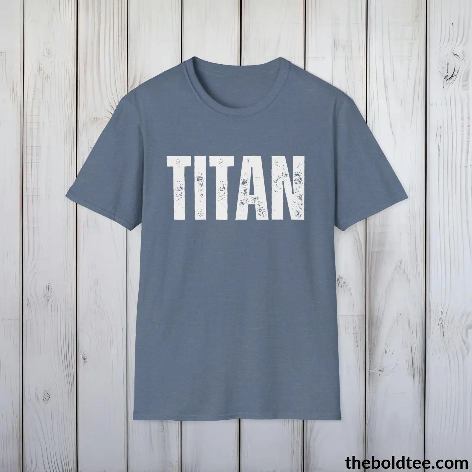 T-Shirt Heather Indigo / S TITAN Tee - Bold Urbnan Cotton T-Shirt - 9 Epic Colors Available