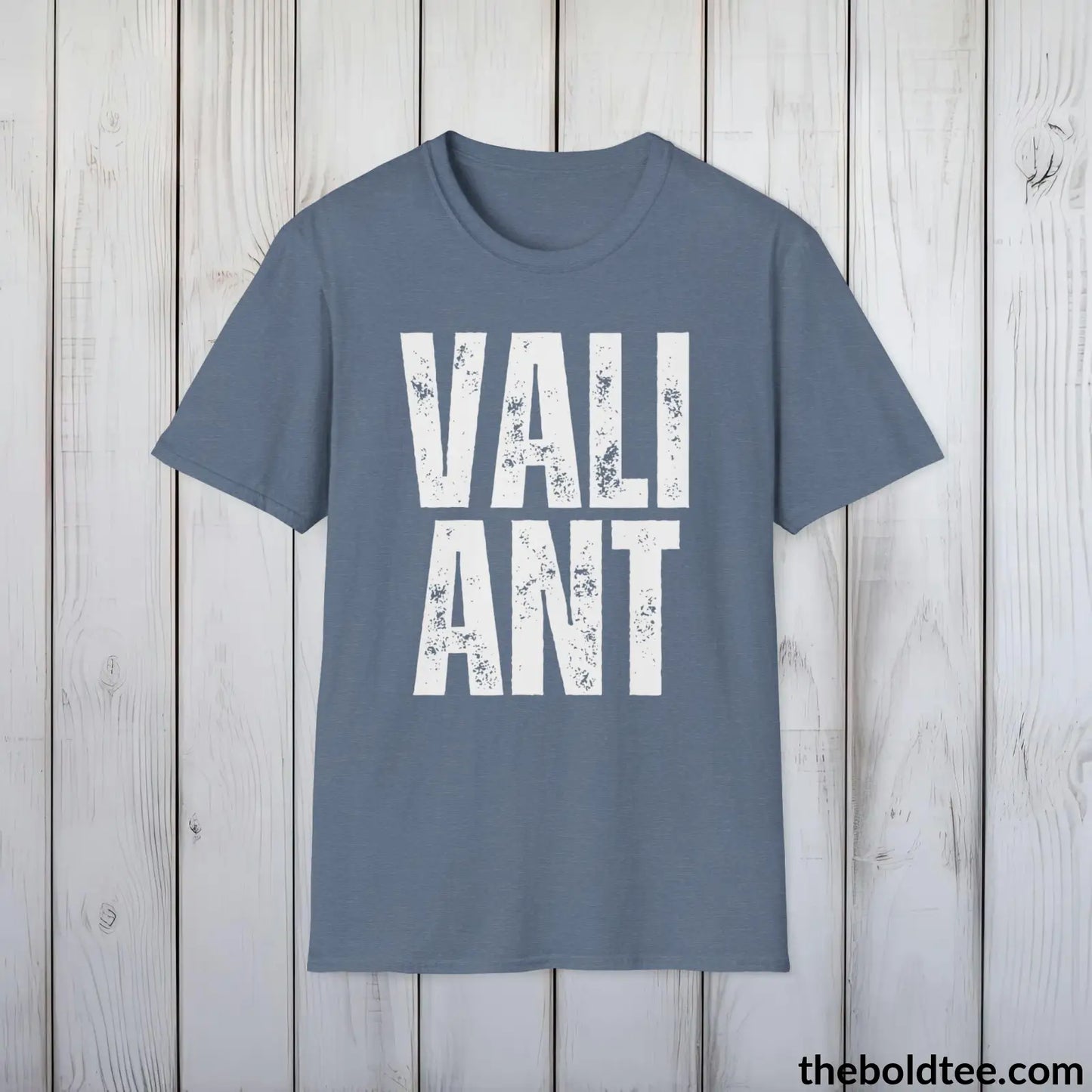 T-Shirt Heather Indigo / S VALIANT Tee - Casual, Sustainable & Soft Cotton Crewneck Unisex T-Shirt - 9 Bold Colors