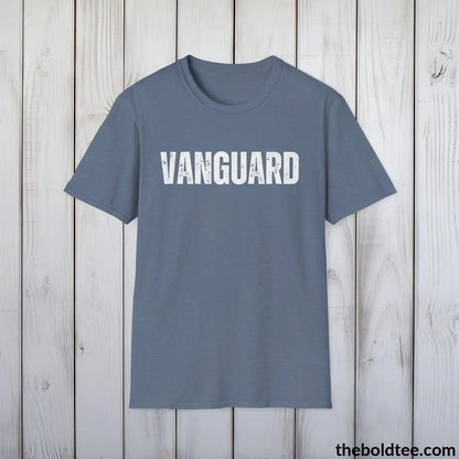 T-Shirt Heather Indigo / S VANGUARD Tee - Bold Urbnan Cotton T-Shirt - 9 Epic Colors Available