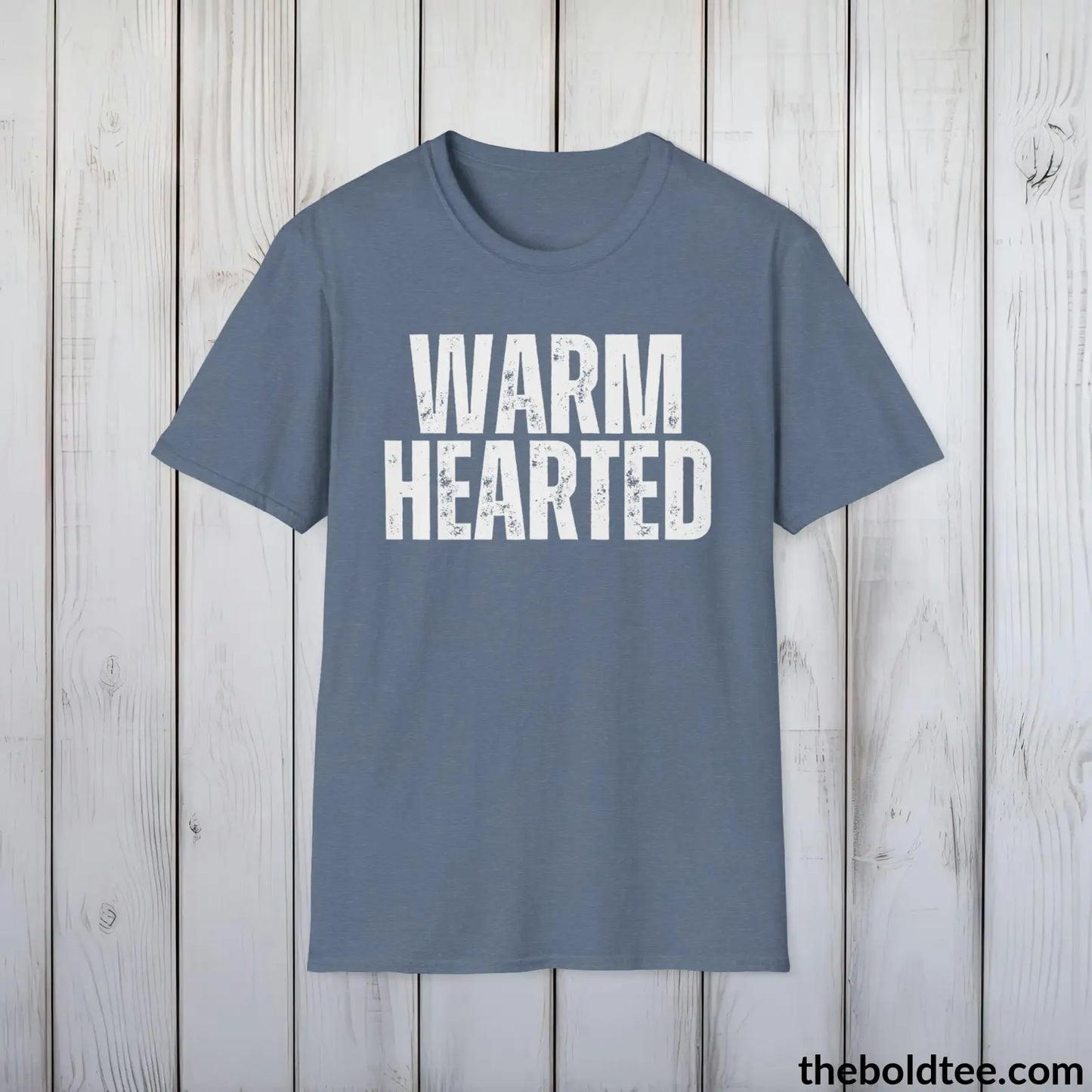 T-Shirt Heather Indigo / S WARMHEARTED Tee - Casual, Sustainable & Soft Cotton Crewneck Unisex T-Shirt - 9 Bold Colors