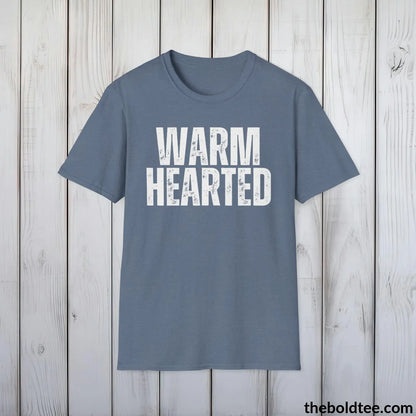 T-Shirt Heather Indigo / S WARMHEARTED Tee - Casual, Sustainable & Soft Cotton Crewneck Unisex T-Shirt - 9 Bold Colors