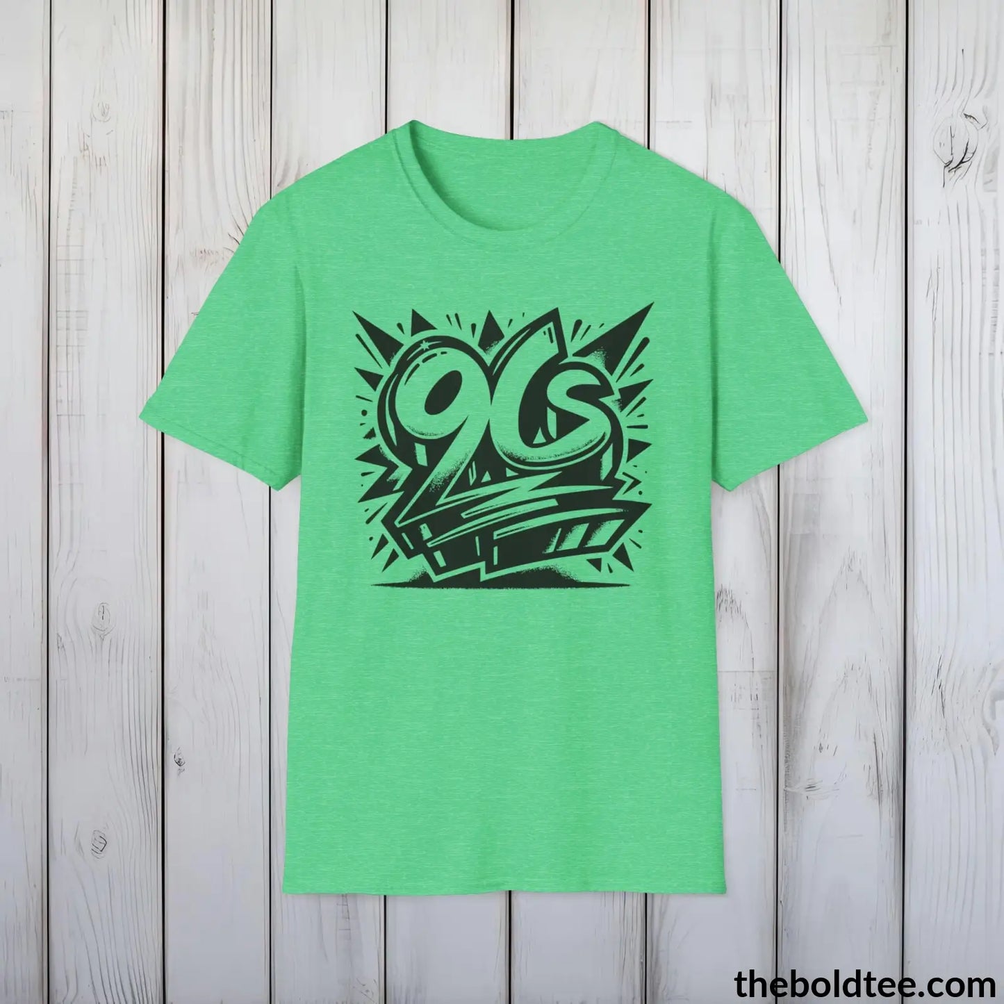 T-Shirt Heather Irish Green / S Epic 90s Grafitti Tee - Premium Soft Cotton Crewneck Unisex T-Shirt - 8 Trendy Colors