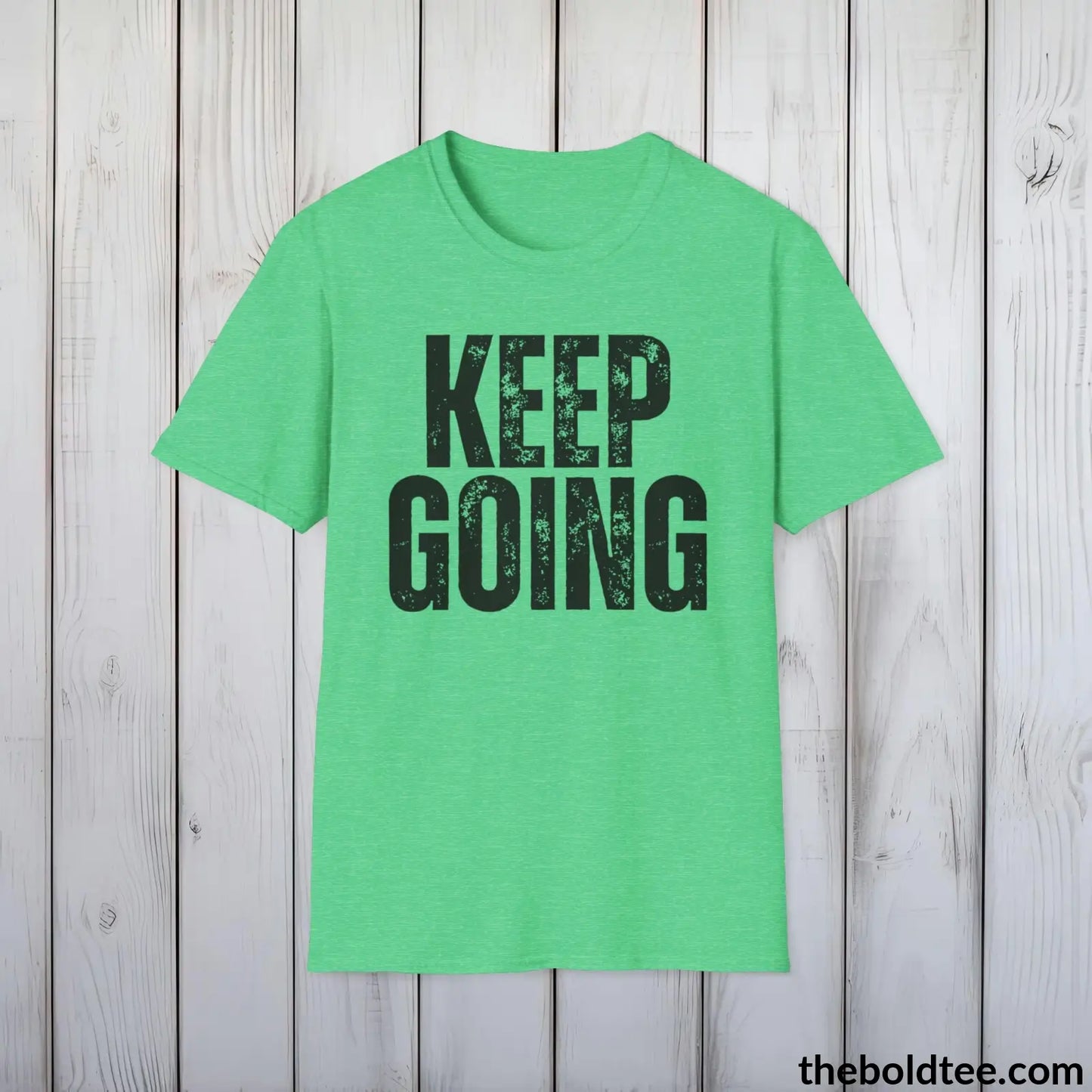 T-Shirt Heather Irish Green / S KEEP GOING Mental Health Awareness Tee - Soft Cotton Crewneck Unisex T-Shirt - 8 Trendy Colors