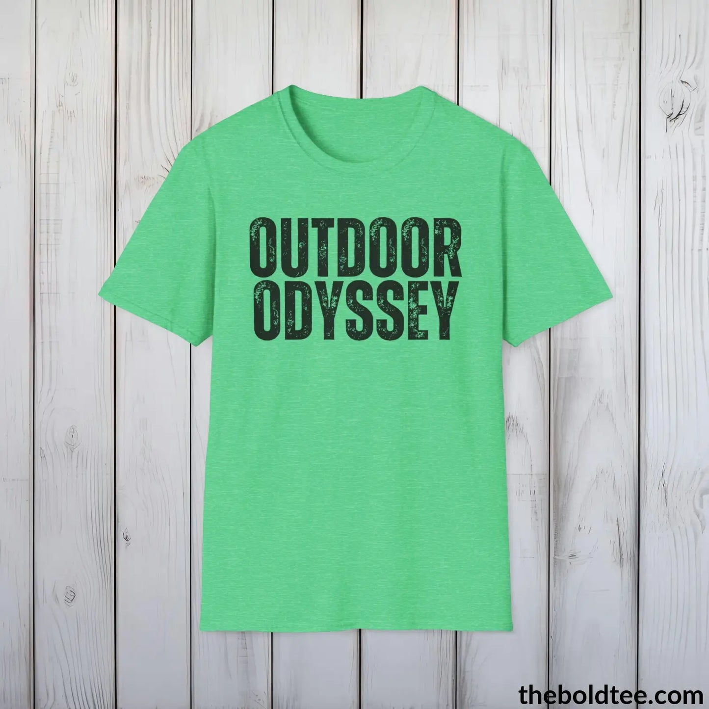 T-Shirt Heather Irish Green / S OUTDOOR ODYSSEY Hiking Tee - Sustainable & Soft Cotton Crewneck Unisex T-Shirt - 8 Trendy Colors