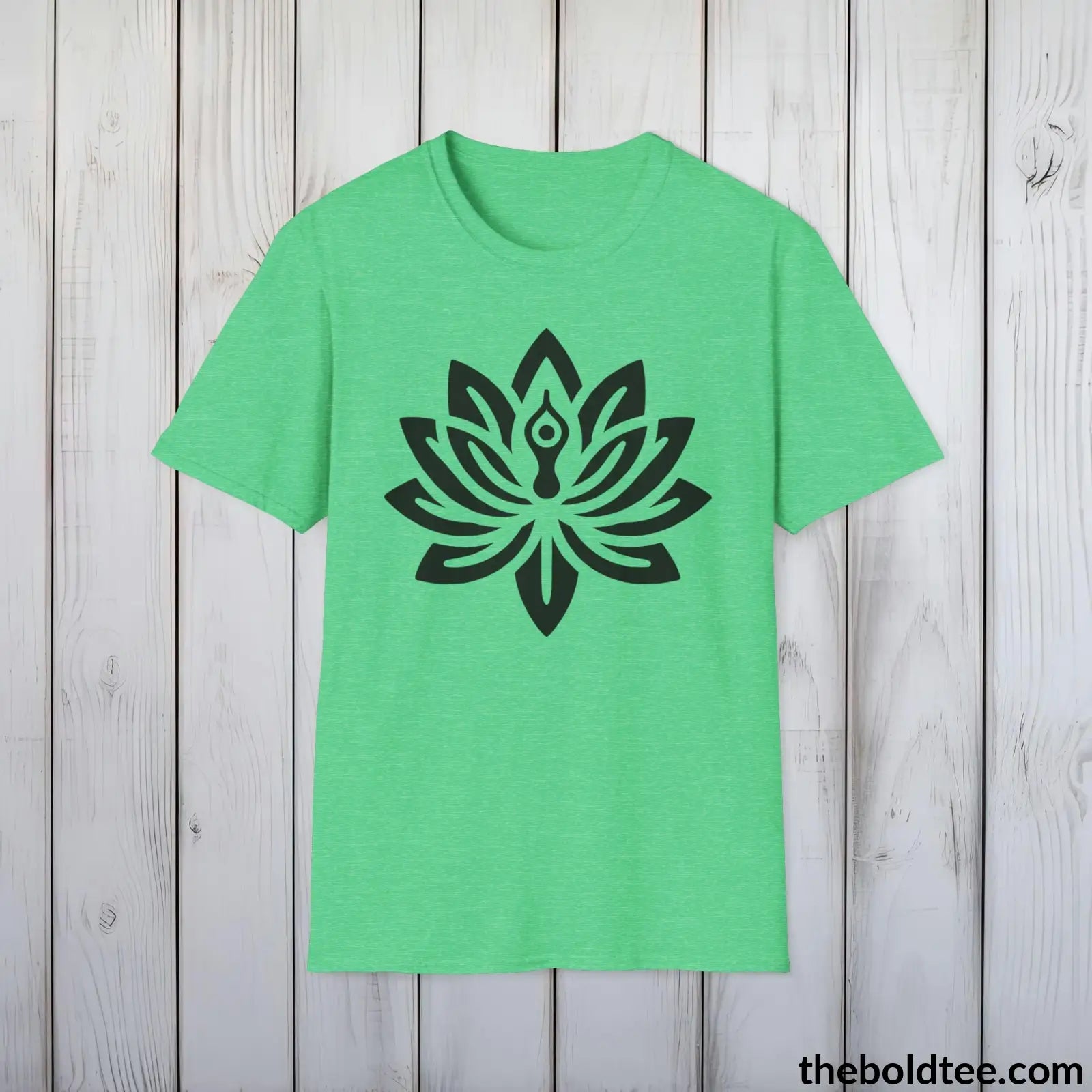 T-Shirt Heather Irish Green / S Peaceful Yoga Tee - Sustainable & Soft Cotton Crewneck Unisex T-Shirt - 8 Serene Colors