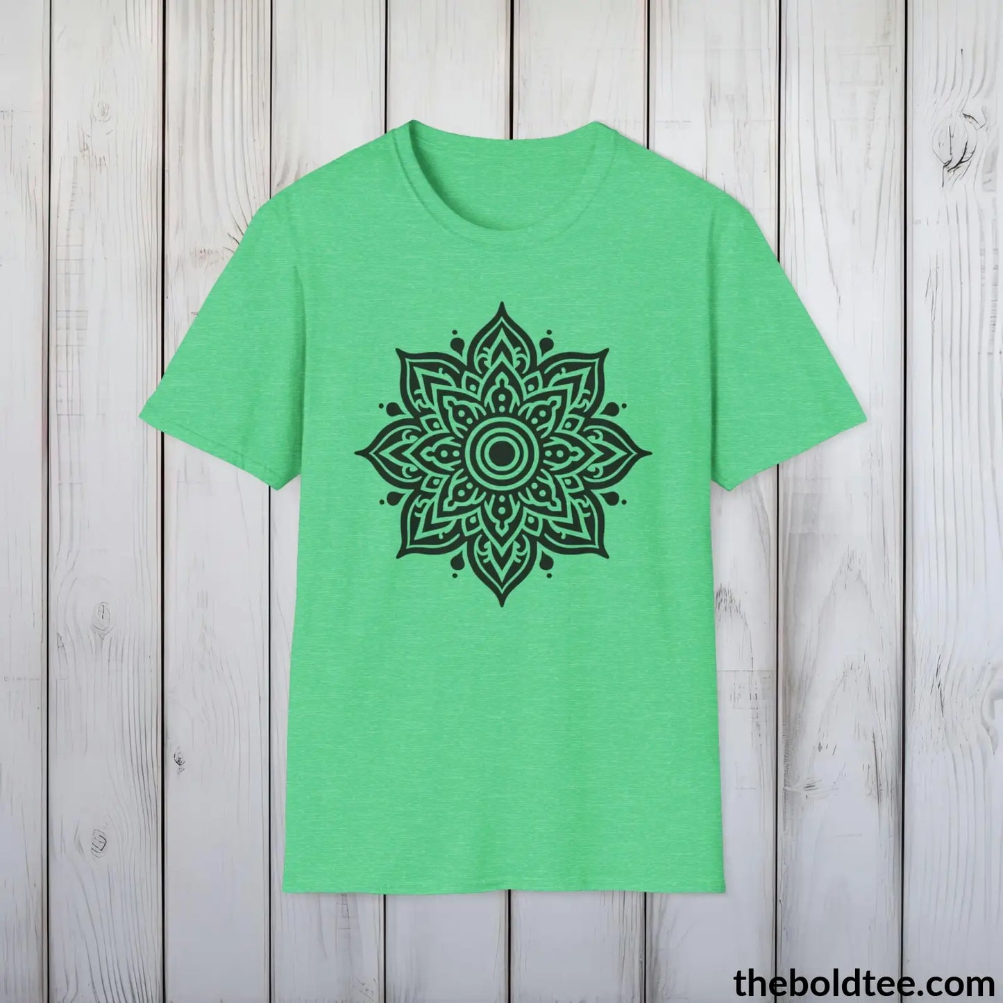 T-Shirt Heather Irish Green / S Peaceful Yoga Tee - Sustainable & Soft Cotton Crewneck Unisex T-Shirt - 8 Serene Colors