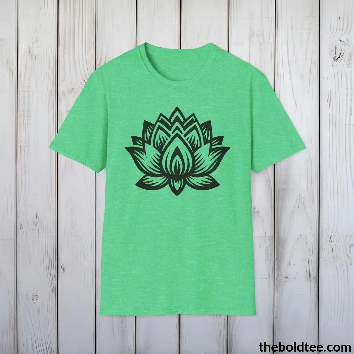 T-Shirt Heather Irish Green / S Peaceful Yoga Tee - Sustainable & Soft Cotton Crewneck Unisex T-Shirt - 8 Serene Colors