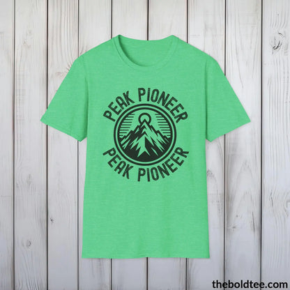 T-Shirt Heather Irish Green / S PEAK PIONEER Hiking Tee - Sustainable & Soft Cotton Crewneck Unisex T-Shirt - 8 Trendy Colors