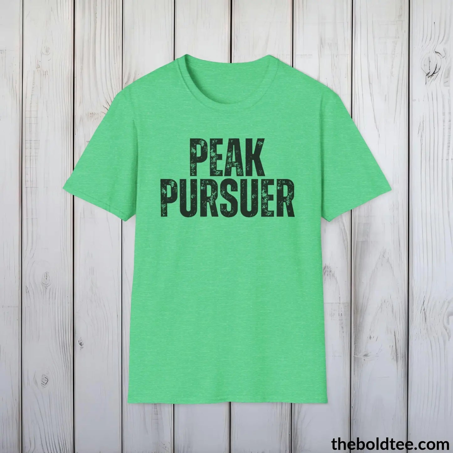 T-Shirt Heather Irish Green / S PEAK PURSUER Hiking Tee - Sustainable & Soft Cotton Crewneck Unisex T-Shirt - 8 Trendy Colors