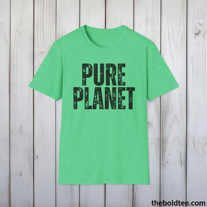 T-Shirt Heather Irish Green / S PURE PLANET Tee - Casual, Sustainable & Soft Cotton Crewneck Unisex T-Shirt - 9 Bold Colors